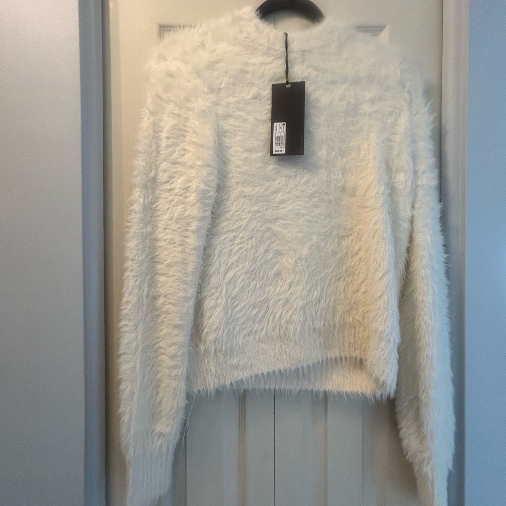 Fuzzy White Sweater